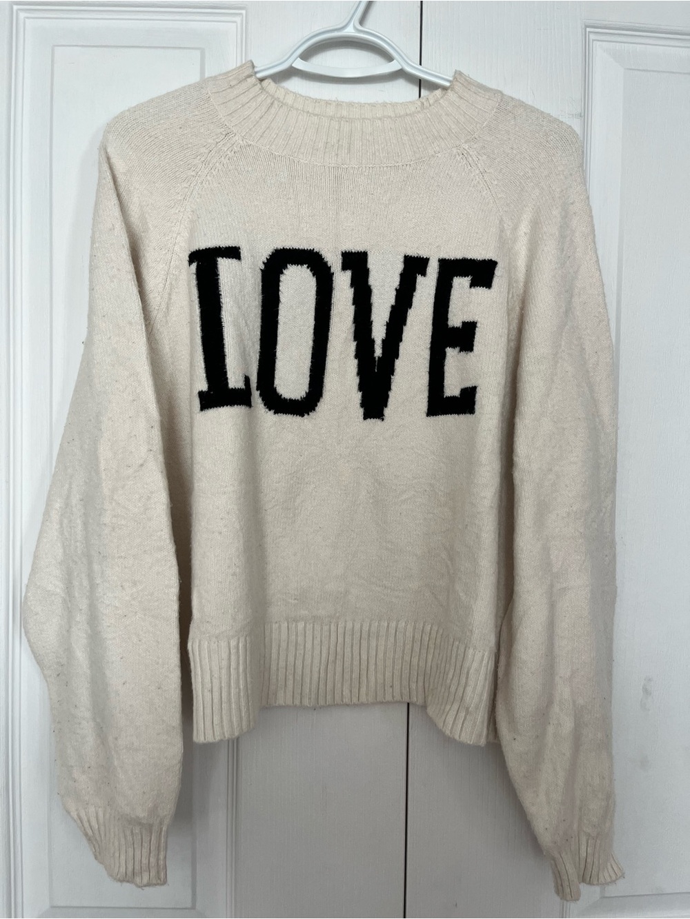 Cream 'LOVE' Crewneck Sweater